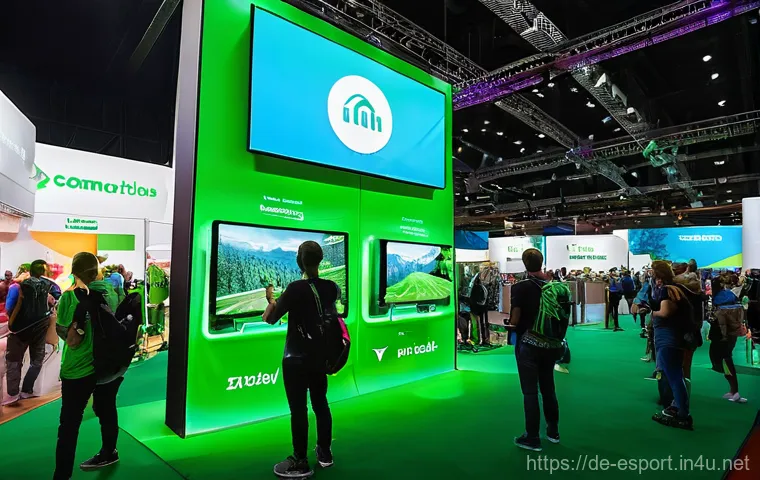 LOL e스포츠와 환경 이슈 - Image Prompt 1: "Gamescom Goes Green" – A Sustainable Gaming Mecca**