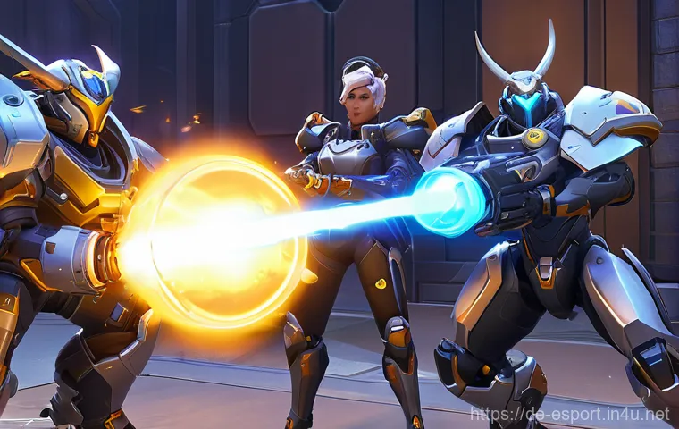 오버워치 리그 명경기 - **Prompt: The Inaugural Season's Iconic Clash**
    "A vibrant and dynamic scene capturing the excit...