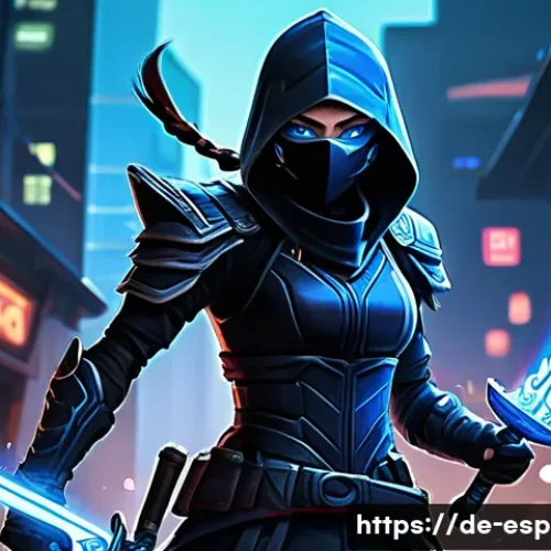 Home 13 롤 챔피언 개편 스토리 - A dynamic and detailed digital painting of a modernized ninja champion inspired by Akali’s rework: t...